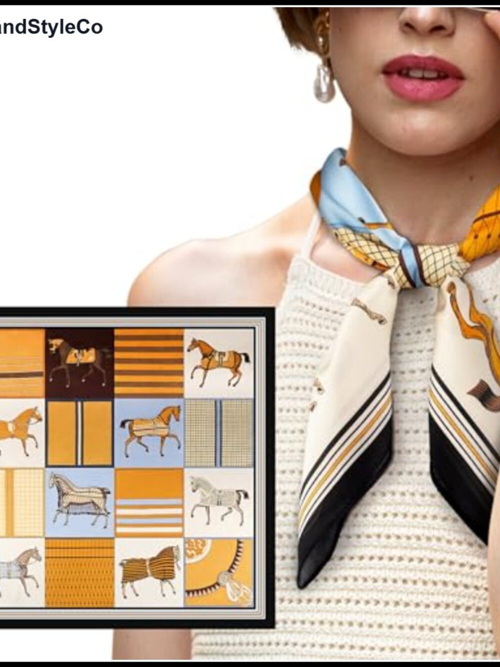 Silk Feeling Head Hair Scarf Polyester Square Neck Scarves Women Gift